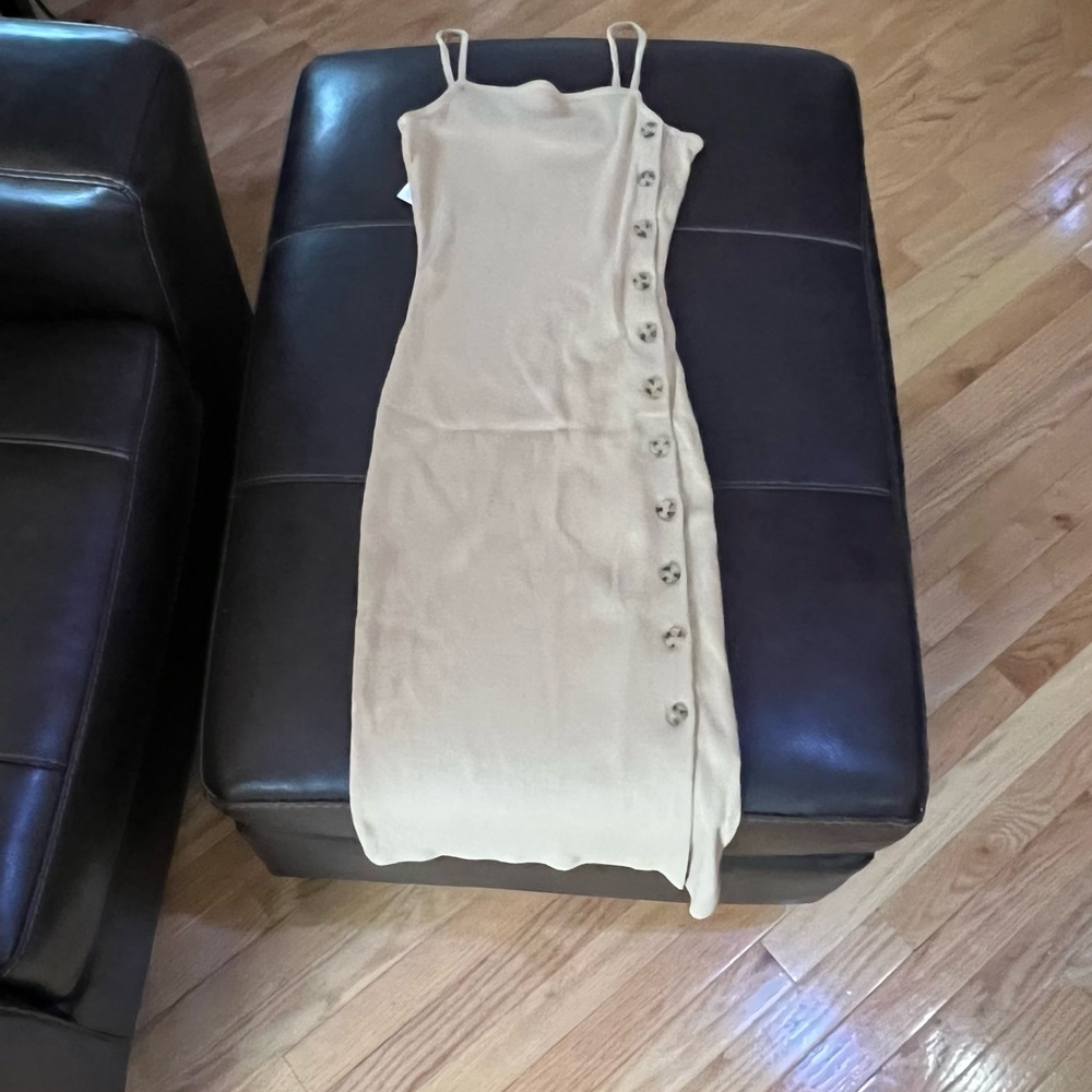 Nwt French connection bib jersey button dress size 0